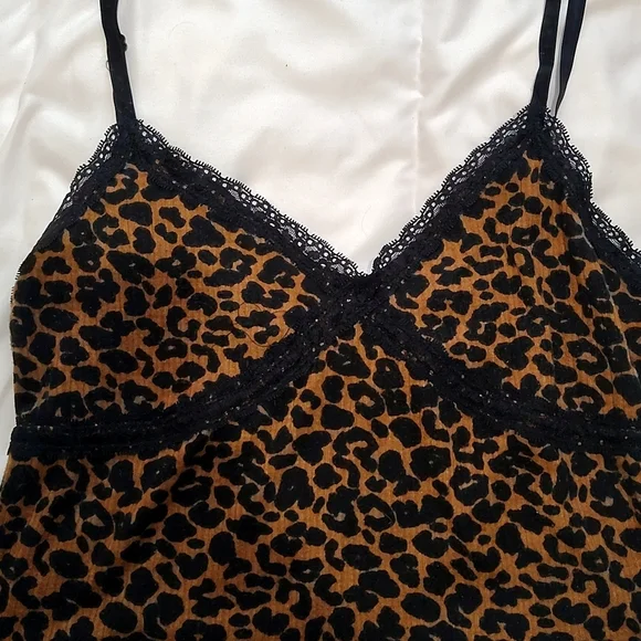 Wild Fable Leopard Lace Trim Chemise - Picture 4 of 10
